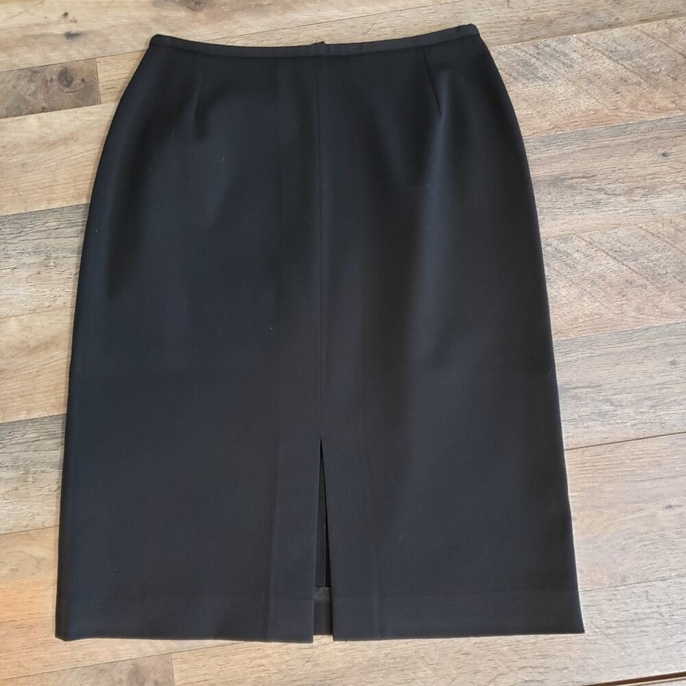 Vertigo Paris Black Pencil Skirt Front Slit Made in‎ France US 6 FR 38 Office